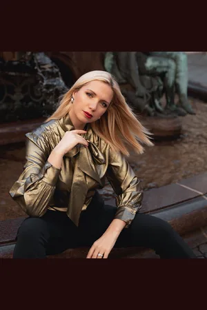 Lilysilk Camicie Seta Donna Oro Papillon Abbinato Non Staccabile 18 Momme Seta Delicato Sulla Pelle E Traspirante L