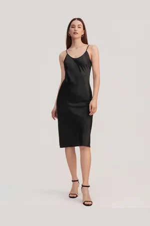 Lilysilk Vestito Di Seta Donna -Marino Cinghie Regolabili, Vestibilità Slim Seta Di Gelso Confortevole E Amichevole Per Le Persone Allergiche 42