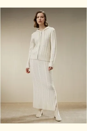 Lilysilk Maxi Gonna In Maglia Di Lana A Cavi L