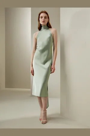 Lilysilk Abiti In Seta Pura Acqua Forma Aderente E Collo Halter 100% Pura Seta Pezzi Indispensabili Per Molte Occasioni 38