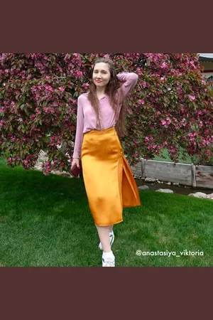 Lilysilk Gonna Seta Midi Spaccatura Laterale, Vestibilità Regolare Seta & Chiffon Buona Qualità, Lavabile In Lavatrice 48