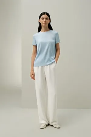 Lilysilk Maglietta Seta Femmina Collo Ad Anello Chic Pura Seta Temperatura Regolabile Chiaro L