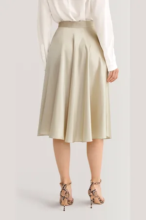 Lilysilk Gonne Di Seta Albicocca Orlo Oversize, Vestibilità Morbida 100% Seta Di Gelso Più Duraturo E Più Rispettoso Dell