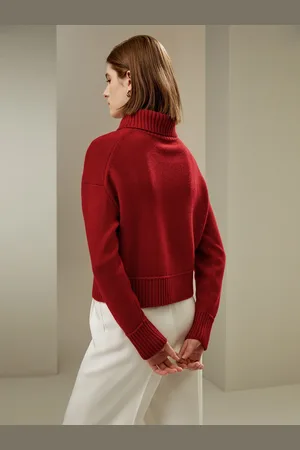 Lilysilk Maglione Donna Lana Ampi Reversmezza Ziplussuosa Miscela Di Lana Lussuosa Miscela Di Lana Semplice Ma Raffinato Casual Athleisure M