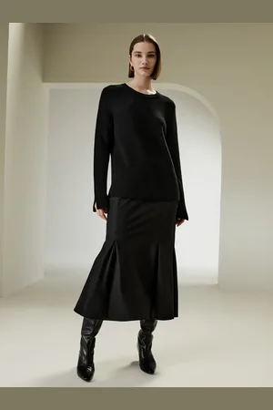 Lilysilk Maglioni Di Lana Donna Polsini E Orlo Divisi 100% Lana Merino Ultra Fine Un Must Per L