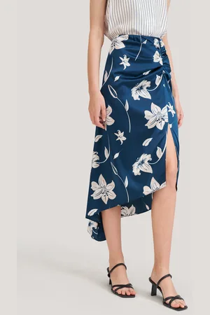 Lilysilk Italia Gonna Midi Vintage In Seta Lily Abito Seta Cobalto