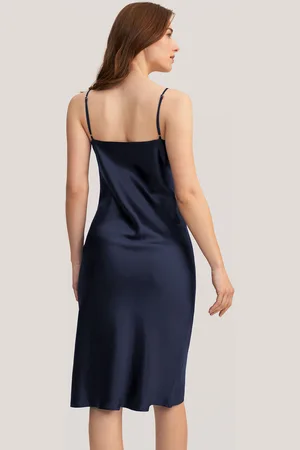 Lilysilk Abito Seta Donna -Marino Design A Forma Di A, Vestibilità Slim 100% Seta Pura Privo Di Sostanze Chimiche Nocive 44