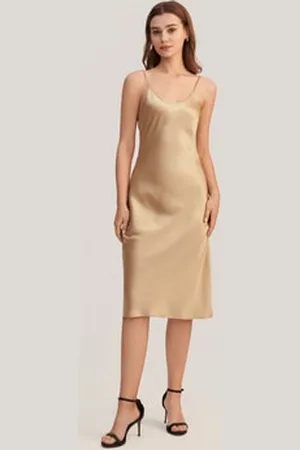 Lilysilk Abito Seta Donna Cammello Cinghie Regolabili, Vestibilità Slim 100% Seta Di Gelso Confortevole E Amichevole Per Le Persone Allergiche 48