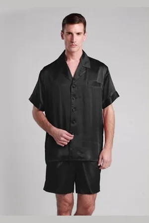 Lilysilk Pigiama Corto Classico In Seta Con Colletto Dentellato S