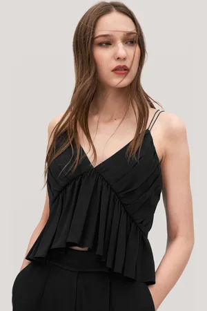 Lilysilk Top In Seta Eleganti Scollo A V, Spalline Per Spaghetti 100% Seta Naturale Privo Di Sostanze Chimiche Nocive 48