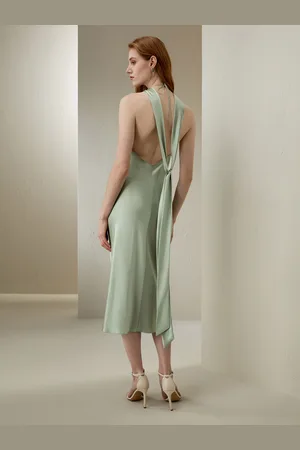 Lilysilk Abito Seta Acqua Forma Aderente E Collo Halter 100% Pura Seta Incredibilmente Morbido E Confortevole Al Tatto 46