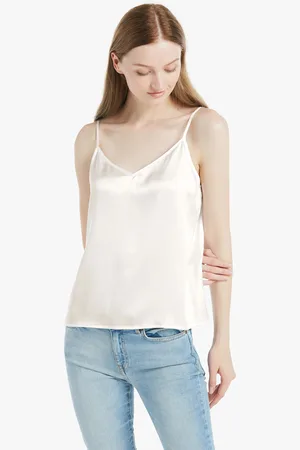 Lilysilk Top Di Seta Eleganti Scollo A V, Vestibilità Regolare 100% Seta Pura Buona Qualità, Lavabile In Lavatrice M