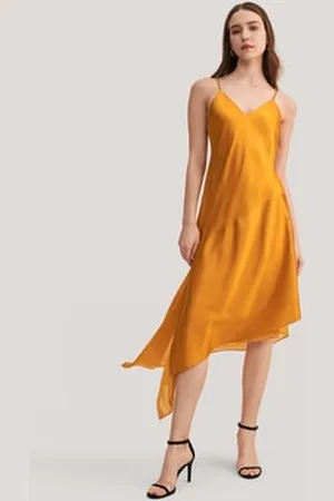 Lilysilk Abito Seta Abito Corto Asimmetrico ambrato Italia