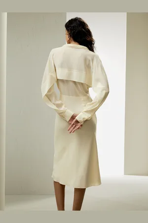 Lilysilk Vestito Di Seta Vestibilità Slim Crêpe De Chine Di Seta Romantico E Aggraziato 40