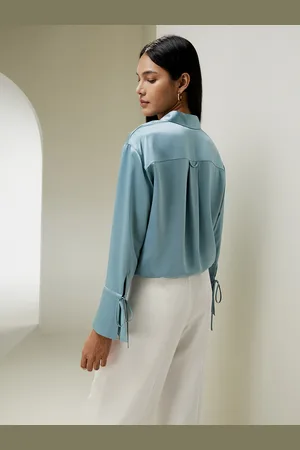 Lilysilk Camicia Seta Donna Foschia Increspature Sull