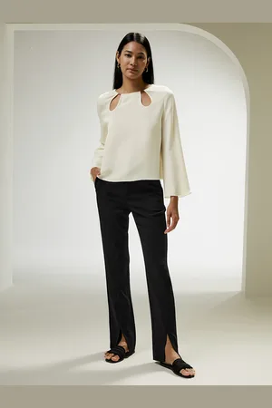 Lilysilk Camicetta In Seta Maniche Leggermente Svasate 100% Seta Naturale Confortevole Lucido Liscio Morbido L