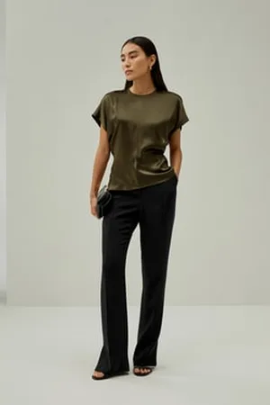 Lilysilk Top In Seta Eleganti Femmina Collo A Rotonda Seta Di Gelso Leggero E Traspirante Comodo E Amichevole Pino Xl