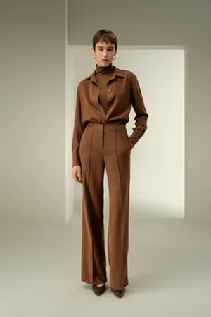 Lilysilk Pantaloni In Seta Femmina Resistente Alle Pieghe Pura Seta Confort Di Lusso E Vestibilità Fluid Comodo E Amichevole Espresso 50