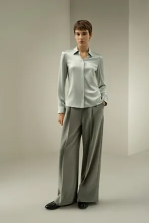 Lilysilk Camicia Seta Donna Femmina Placket Dei Bottoni Discreto Pura Seta Adatto A Molteplici Occasioni Più Ecologica Salvia Argentea Xs