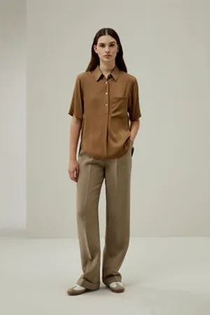 Lilysilk Seta Camicie Donne Eleganti Femmina Design Di Mezza Asola Pura Seta Confort Di Lusso E Vestibilità Fluid Dura Più A Lungo Ed Noce S