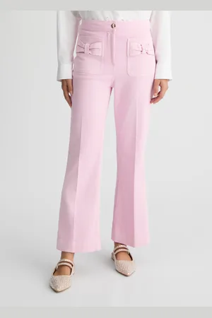 Liu Jo Pantaloni Flare Cropped In Cotone