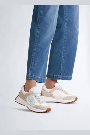 Liu Jo Sneakers Beige Con Logo Azzurro