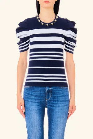 Liu Jo Maglia A Righe Con Perle