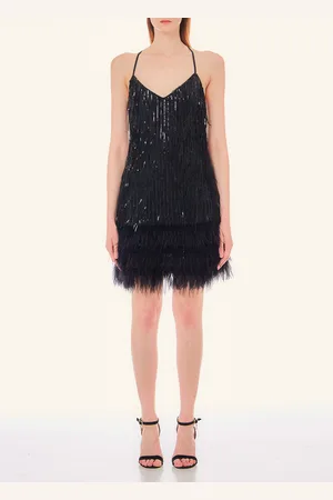 Liu Jo Vestito In Paillettes Con Piume