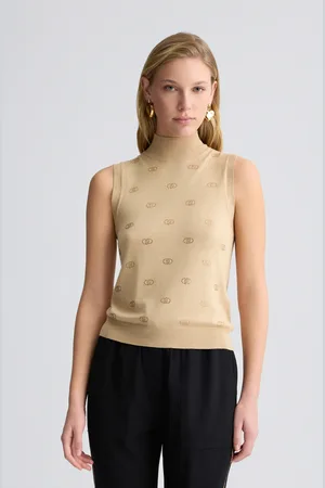 Liu Jo Top In Maglia Con Logo E Strass