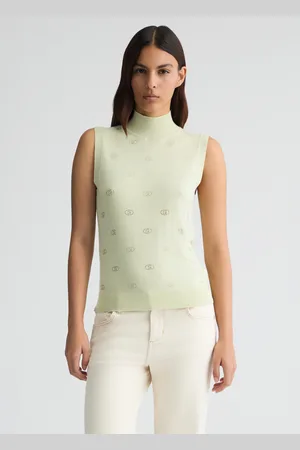 Liu Jo Top In Maglia Con Logo E Strass