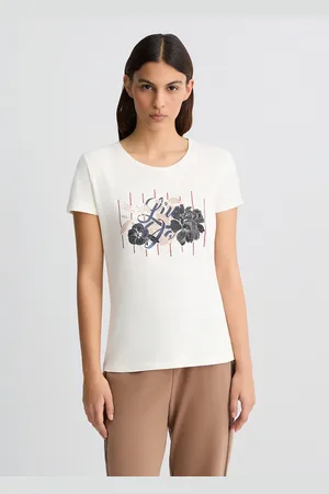Liu Jo T-shirt Con Logo Floreale E Strass
