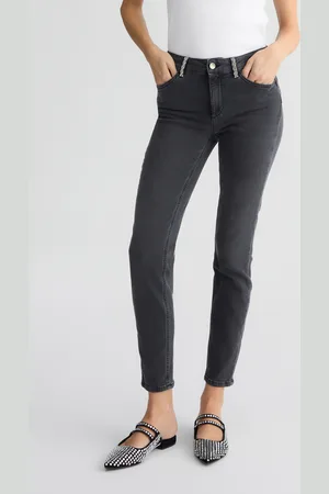 Liu Jo Jeans Skinny Grigio Con Strass