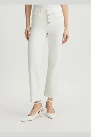 Liu Jo Pantaloni Bootcut Bianchi A Vita Alta
