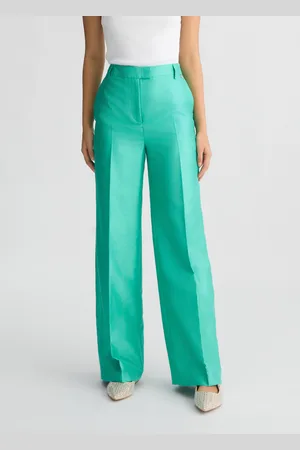 Liu Jo Pantaloni Lunghi Verdi In Shantung