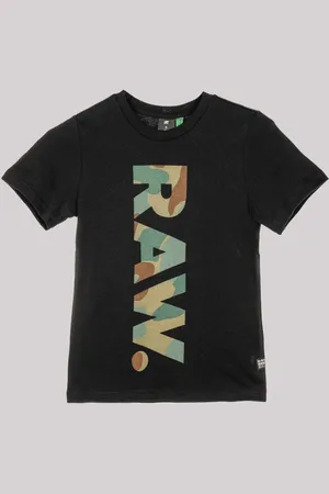 G-Star T-Shirt Nera con Stampa Camouflage