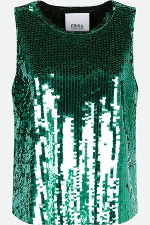 ERIKA CAVALLINI Canotta Paillettes Verde