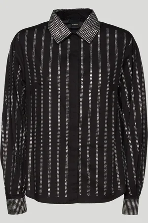 Pinko Camicia Nera con Glitter Argento