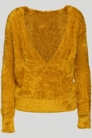 Twin-Set Maglia in Finta Pelliccia Ocra