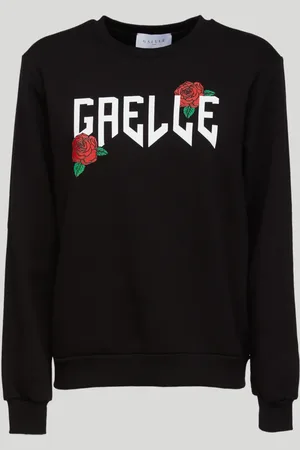 GAËLLE Felpa Nera con Logo e Rose