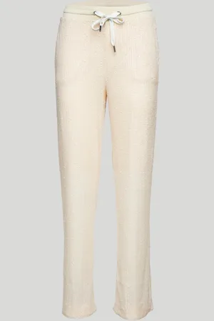 Pinko Pantaloni Full Paillettes Beige