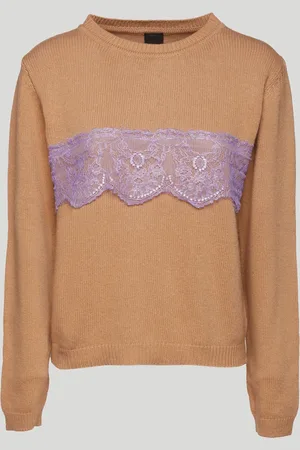 Pinko Maglione Cammello con pizzo