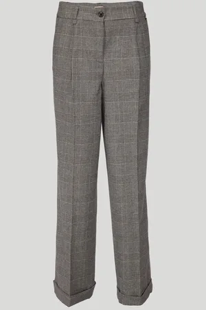 Twin-Set Pantaloni wide leg in principe di Galles