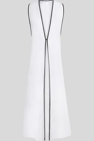JIJIL Gilet Bianco con Bordi Neri