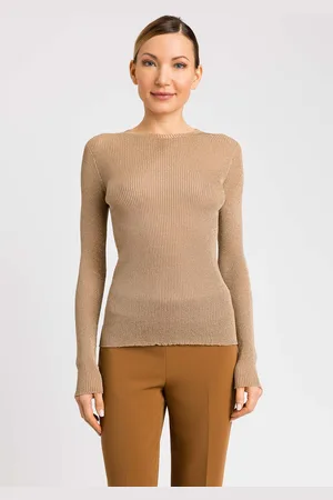 Twin-Set Maglia Barchetta in Lurex Beige