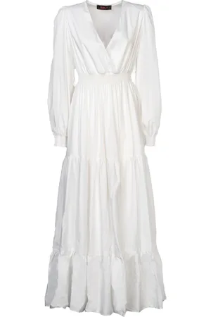 Giulia N Couture GIULIA N COUTURE Abito Lungo Bianco con Balze
