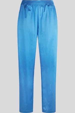 JIJIL Pantalone Palazzo Satinato Blu Cobalto