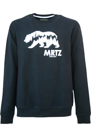 Manuel Ritz Felpa Blu con Stampa Orso Mountain