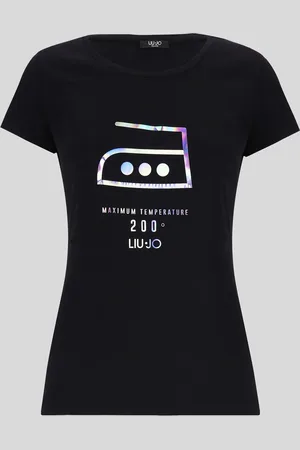 Liu Jo LIU JO T-shirt Nera con Stampa