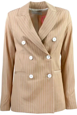 GIULIETTE BROWN Giacca Doppiopetto Gessato Beige