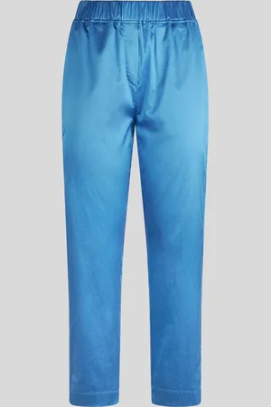 JIJIL Pantalone Satinato Blu Cobalto